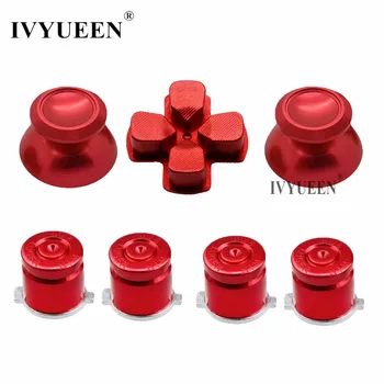 

IVYUEEN For Sony PS4 Dualshock 4 PRO Controller Red Metal Analog Sticks + Aluminum Dpad + 9mm Bullet Button For Playstation 4