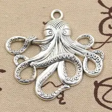 4 pçs encantos polvo 59x57mm antigo fazer pingente caber, vintage tibetano bronze prata cor, diy pulseira colar