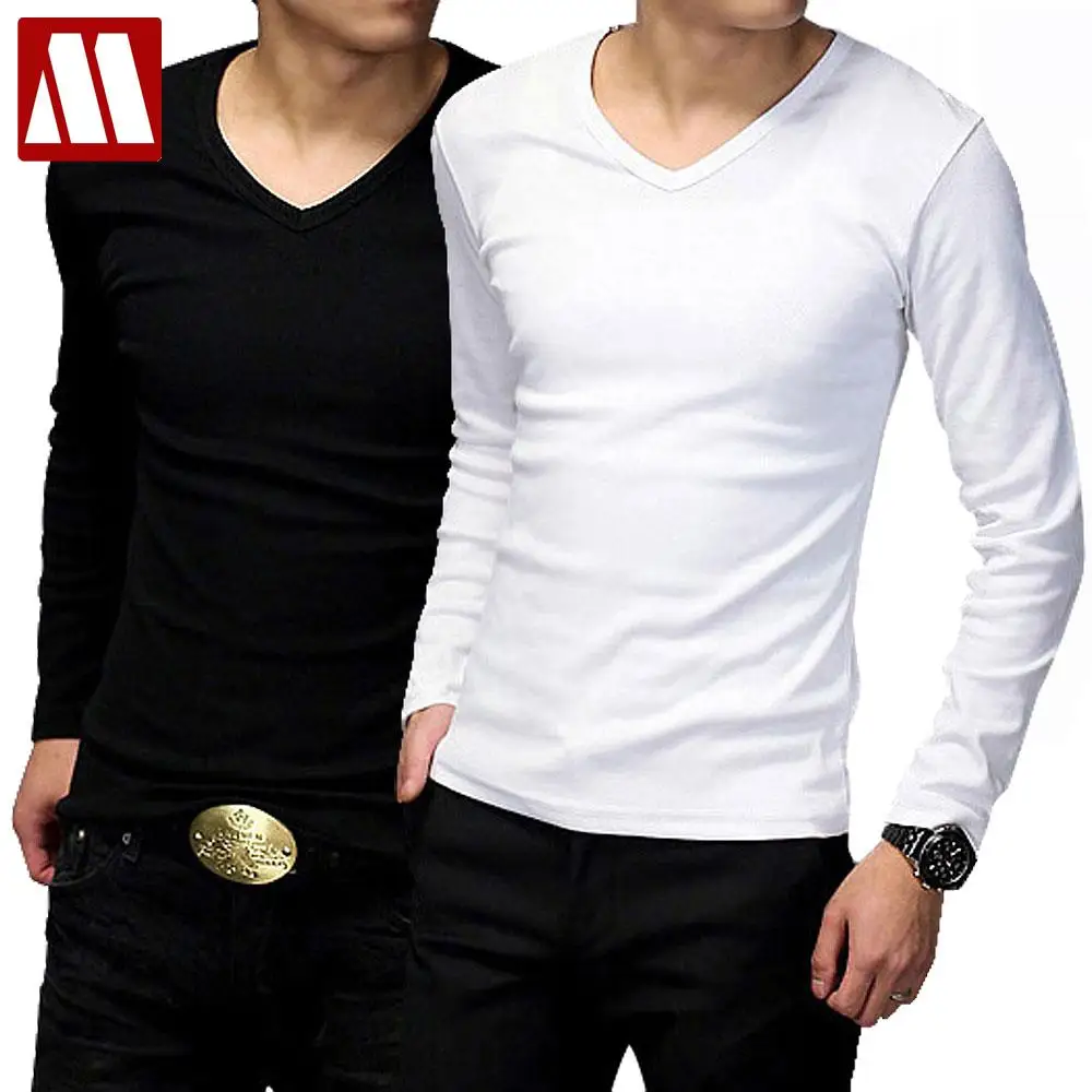 Man Long Sleeve Shirts Men Solid V Neck | Long Sleeve Button V Neck Shirt Men - Mens Aliexpress