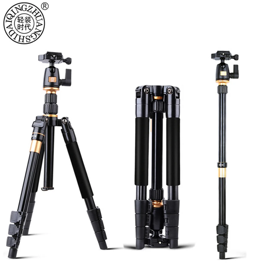 

QZSD Camera Tripod Q555 Aluminium Alloy Camera Video Monopod Professional Extendable Tripod With Quick Release Plate Stand