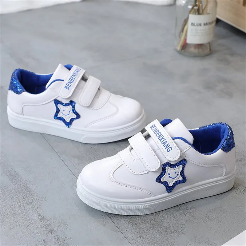 

2019 New Children Shoes PU Leather Boys Girls Soft Rubber Shoes Five-star Casual Shoes Children Toddler Kids Shoes Sneakers
