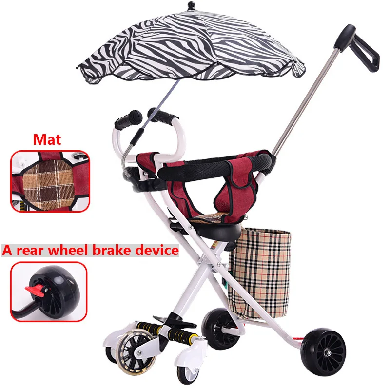 

Entertainment baby stroller walking children's awning cart portable collapsible lightweight tricycle Multi Color optional