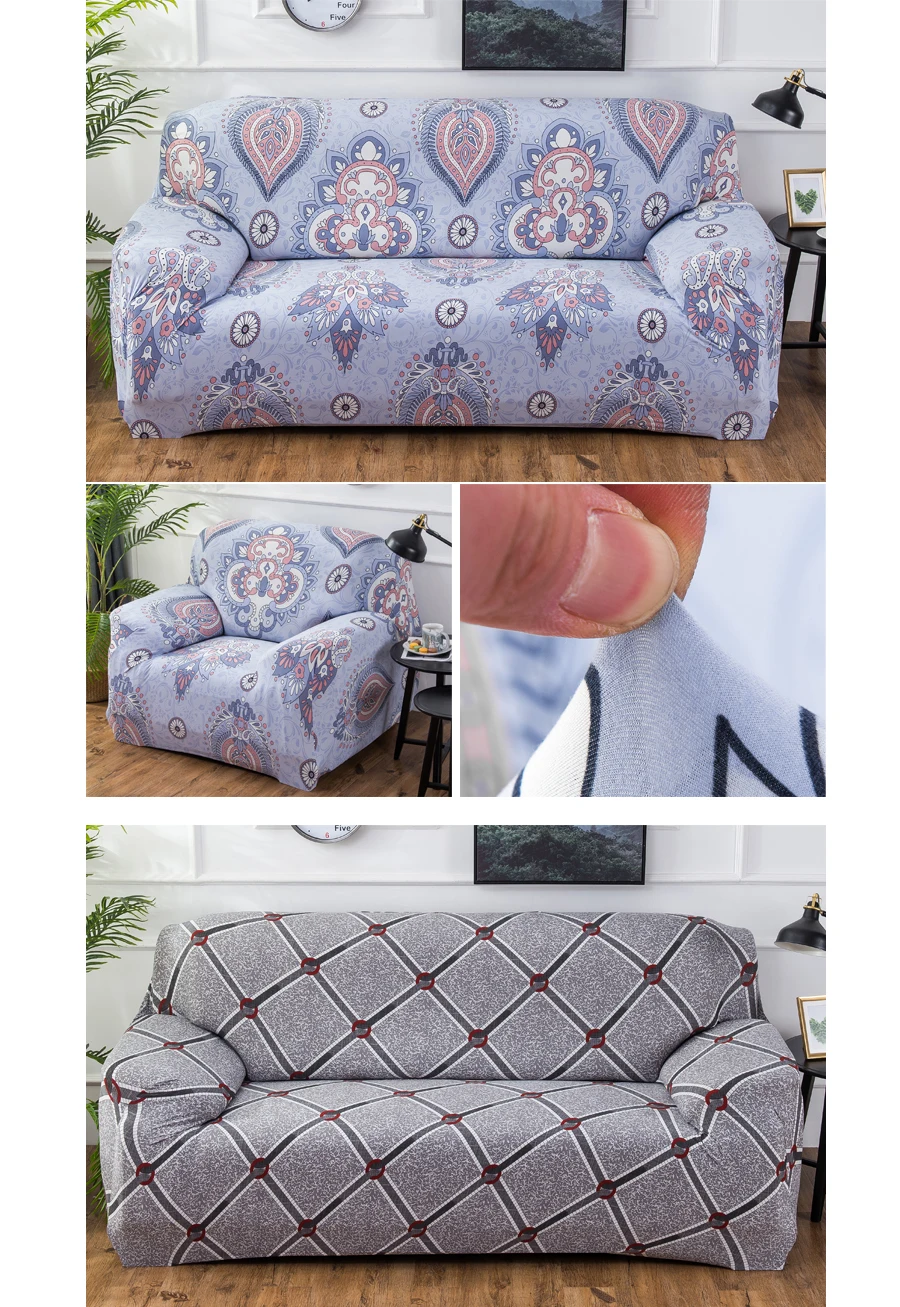 Чехлы для диванов с узором в виде листьев, эластичные универсальные секционные чехлы для диванов, угловые чехлы для мебели, кресла, домашний декор