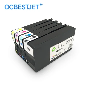 

[Third Party Brand] Replacement Ink Cartridge For HP 711XL 711 XL For HP DesignJet T120 T520 Printer (4 Colors-BK C M Y)