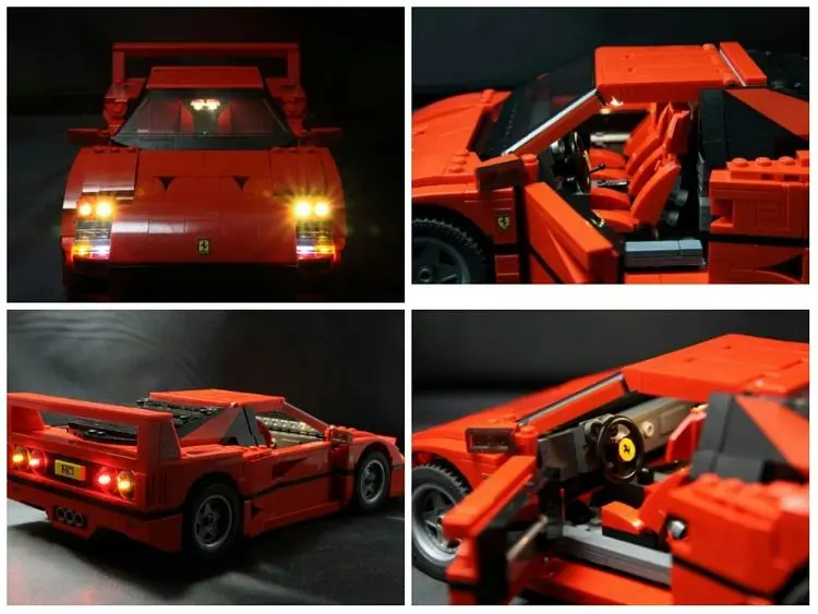 LED light up kit (only light included)  for lego technic 10248 and  21004 Creator series F40 car