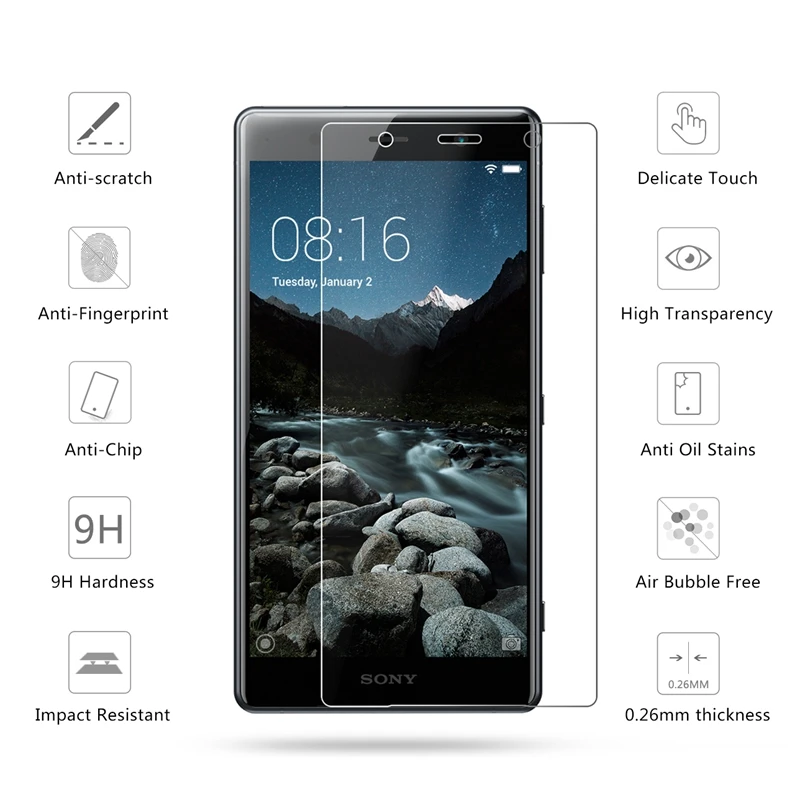 2.5D 0 26 мм 9H Премиум Закаленное стекло для sony Xperia XZ2 Защитная пленка экрана