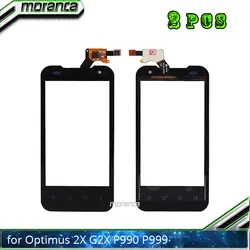 2 шт. 4,0 ''P990 P999 сенсорный для LG Optimus 2X G2X 4 г P990 P999 сенсорный экран планшета датчик переднее стекло объектива Панель черный белый