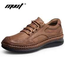 MVVT Winter Retro Men Boots Top Quality Genuine Leather Boots Men Winter Ankle Boots Fashion Platform Men Shoes