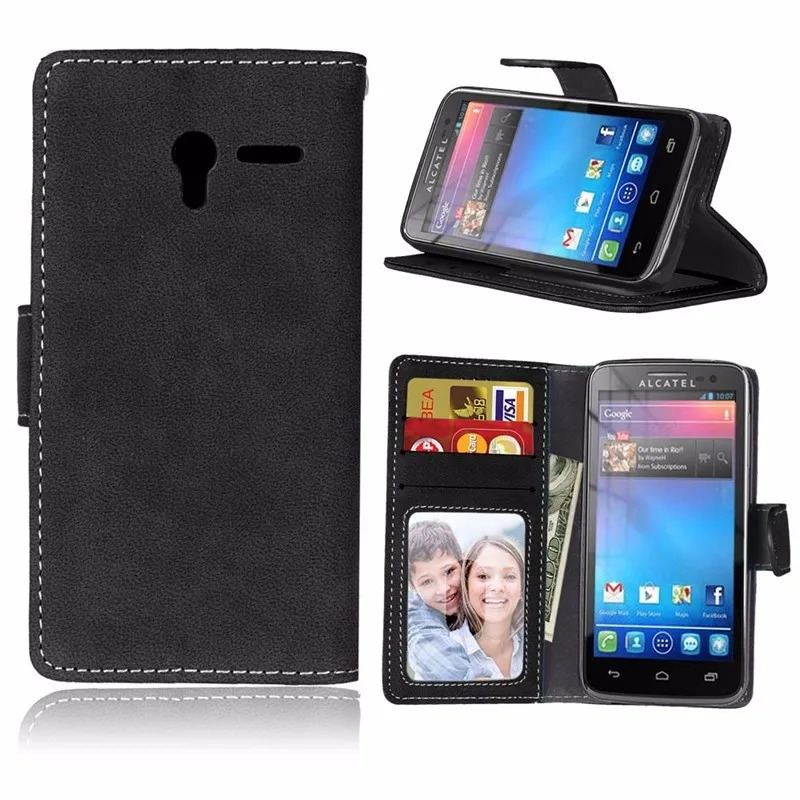 Wallet PU Leather Back Cover Phone Case For Alcatel One Touch Pixi 3 4.5 inch 4027N 4027D 4027X 4028a 5017D 5019D Case Flip Bag (2)