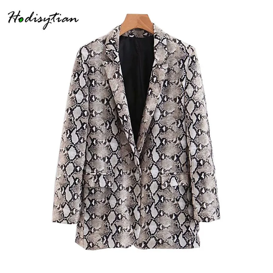 Hodisytian Autumn 2018 Fashion Blazer For Women Snake Skin