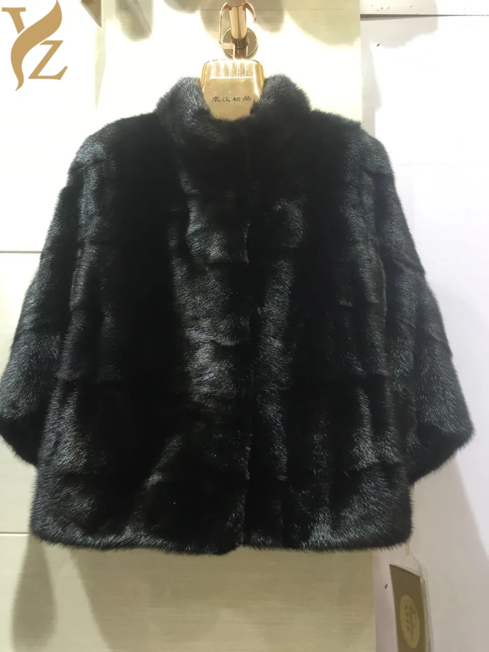 Black Новое поступление полным ходом норковая шуба для Для женщин натуральный мех натуральный крест вся кожа норки Куртки модные теплые зимняя верхняя одежда - Цвет: Black