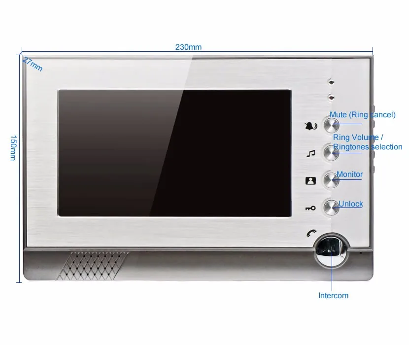 Бесплатная Доставка 7 "ЖК-Экран Запись Видео-Телефон Двери Интерком Комплект + Золотой RFID Клавиатуры Открытый Камера Колокол Электрический Магнитный Замок