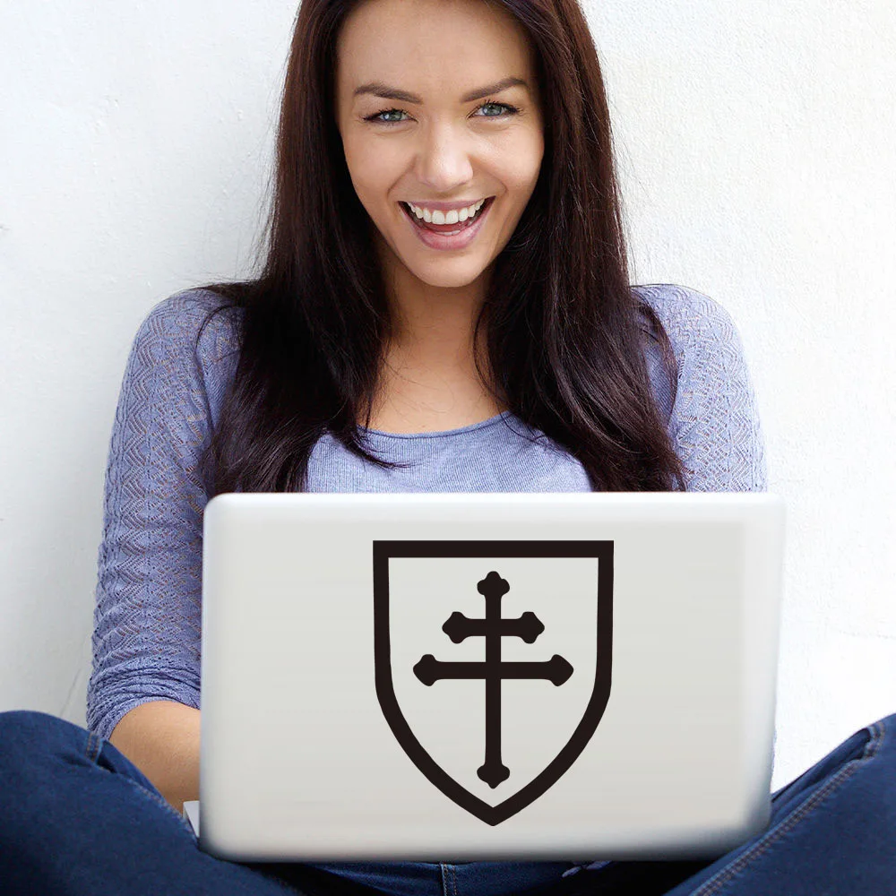 

Cross Of Lorraine Decal Removable Adhesive Computer Sticker Home Decor Knights Templar Freemasons Laptop Decal