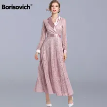 Borisovich, женское вечернее платье, новинка, весеннее модное, с v-образным вырезом, большие качели, а-силуэт, элегантные женские длинные кружевные платья, N773