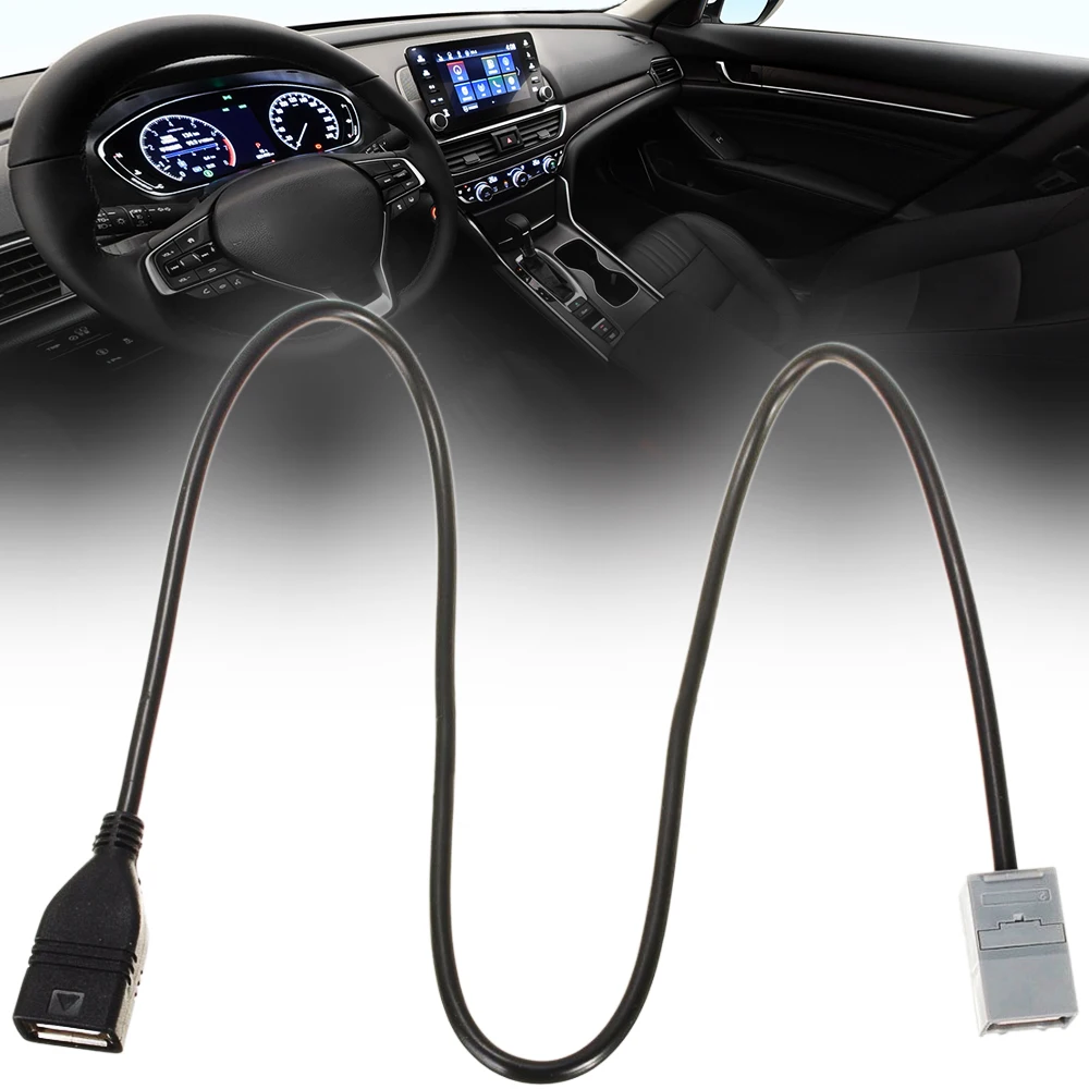 Brand New AUX USB Cable Adapter MP3 File Adapter Wire For Honda Civic Jazz CR-V A-ccord CR-Z 2008 O-nward
