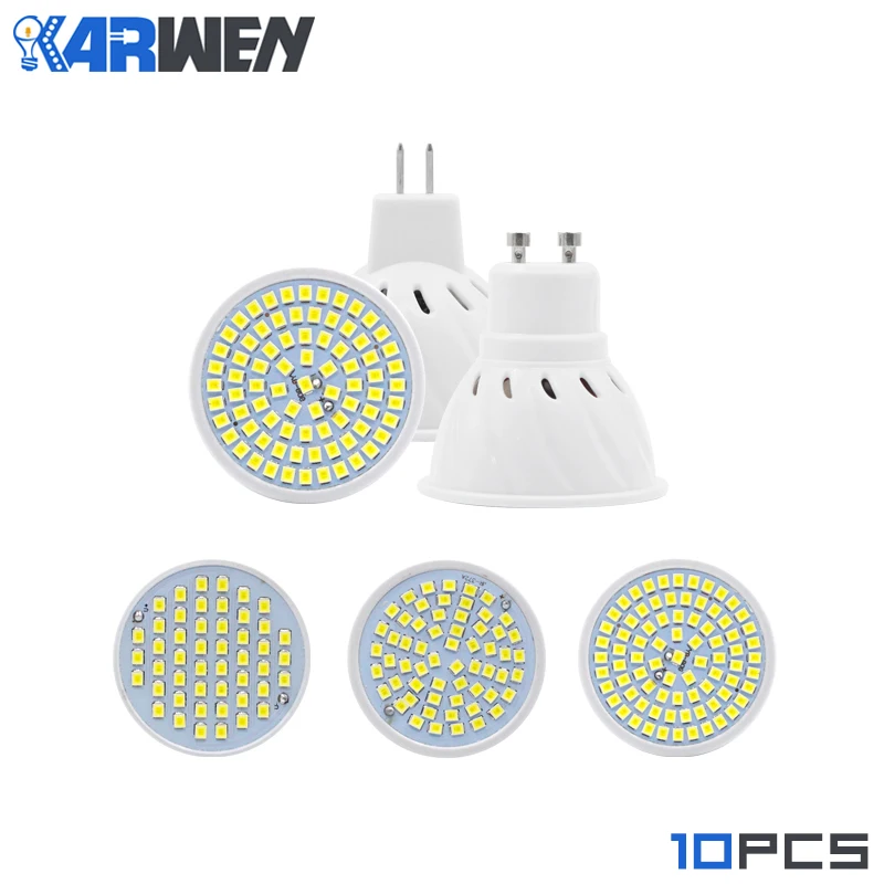 KARWEN GU10 MR16 E27 E14 LED Bulb AC220V Bombillas LED Lamp SMD 2835 Spotlight 48 60 80 LEDs Lampara Luz 10pcs/lot KARWEN GU10 MR16 E27 E14 LED Bulb AC220V Bombillas LED Lamp SMD 2835 Spotlight 48 60 80 LEDs Lampara Luz 10pcs/lot