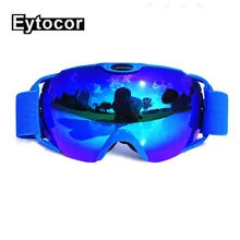 Ветрозащитные Двойные лыжные очки с линзами зимние сноуборд очки для лыжников спортивные очки большие лыжные очки Снег Катание на коньках очки EYTOCOR