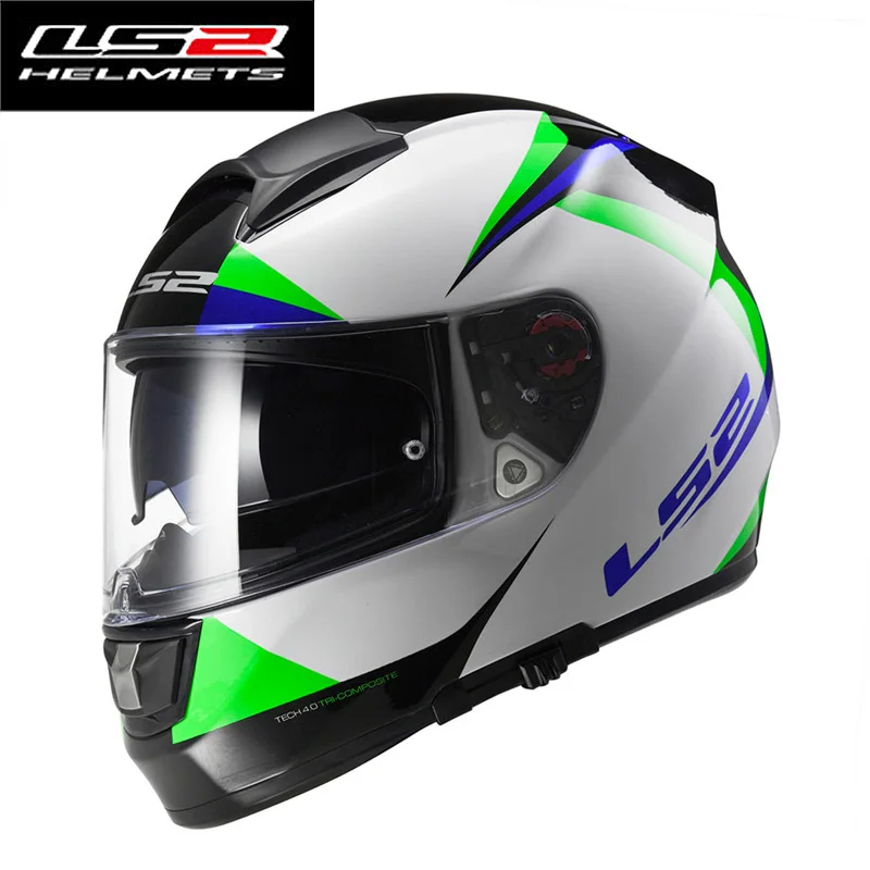 LS2 FF397 стекловолокно moto rcycle шлем индивидуальность двойной солнцезащитный Объектив Полный мотоциклетный шлем ECE racing moto шлемы