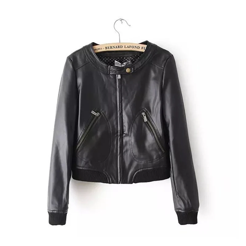 Fashionable Jacket Woman Spring 2019 Longsleeve Short Coat Motorcycle Jacket Leather Jacket Streetwear