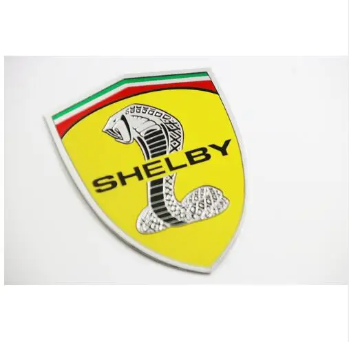 Алюминиевый сплав, логотип Ослика, змея, Шелби, змея, эмблема, окно автомобиля, тело, руль, наклейка для Ferrari Ford Mustang, логотип, наклейка - Название цвета: Синий