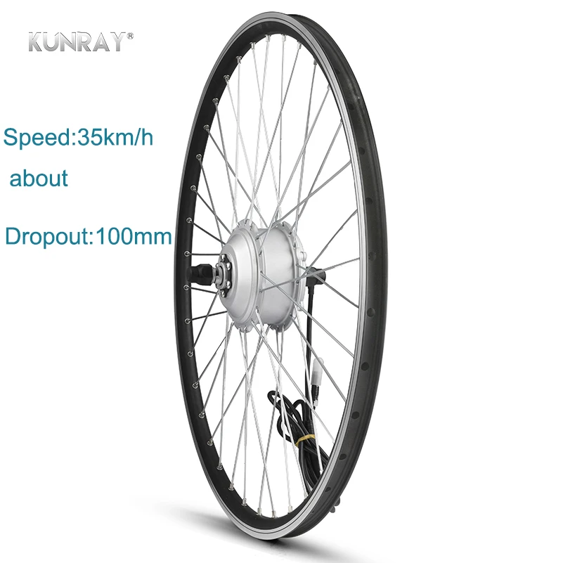 Best KUNRAY 48V 500W Electric Brushless Gear hub Motor 20" 26" Front motor wheel ebike Conversion Kit bldc Controller KT LCD5 Display 4