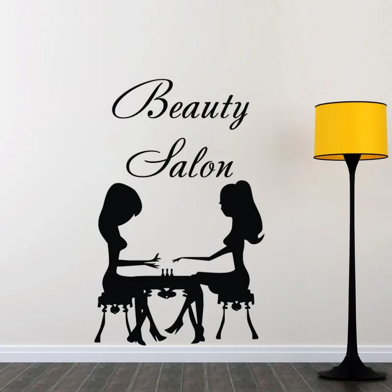 

EHOME Beauty Salon Wall Stickers For Nail Decorations Vinyl Removable Wall Decals Manicure Picture Adhesive Tiles Sticker