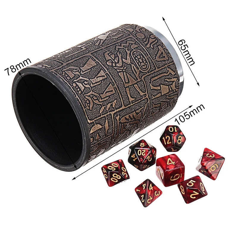 7x. Многогранный кубики + кожа Кубок кости для Подземелья и Драконы DND RPG MTG'|Юный