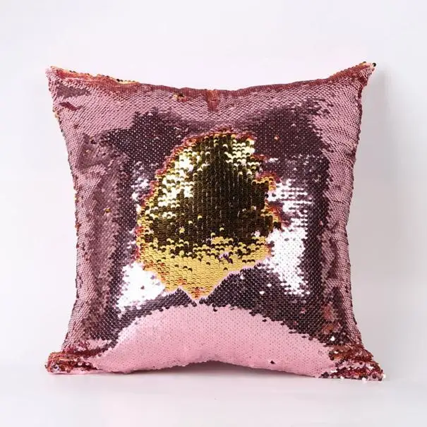 Festival Dropshipping Pillow case new Double Color Glitter Sequins Throw Pillow Case Cafe Home ...
