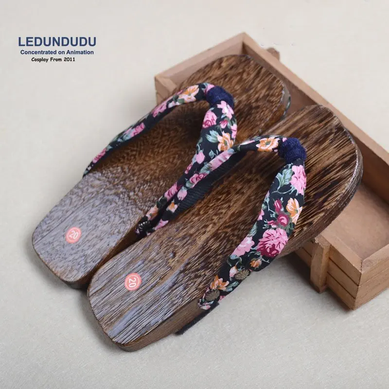 Fashion Japan Style Anime Cosplay Shoes Summer Flip Flops Warrior Clogs Kid Children Geta Sandals for Halloween Party (5)