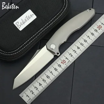 

BEKETEN ST-27 Flipper folding knife D2 blade Titanium handle outdoor camping hunting tools strategy survive pocket fruit knives