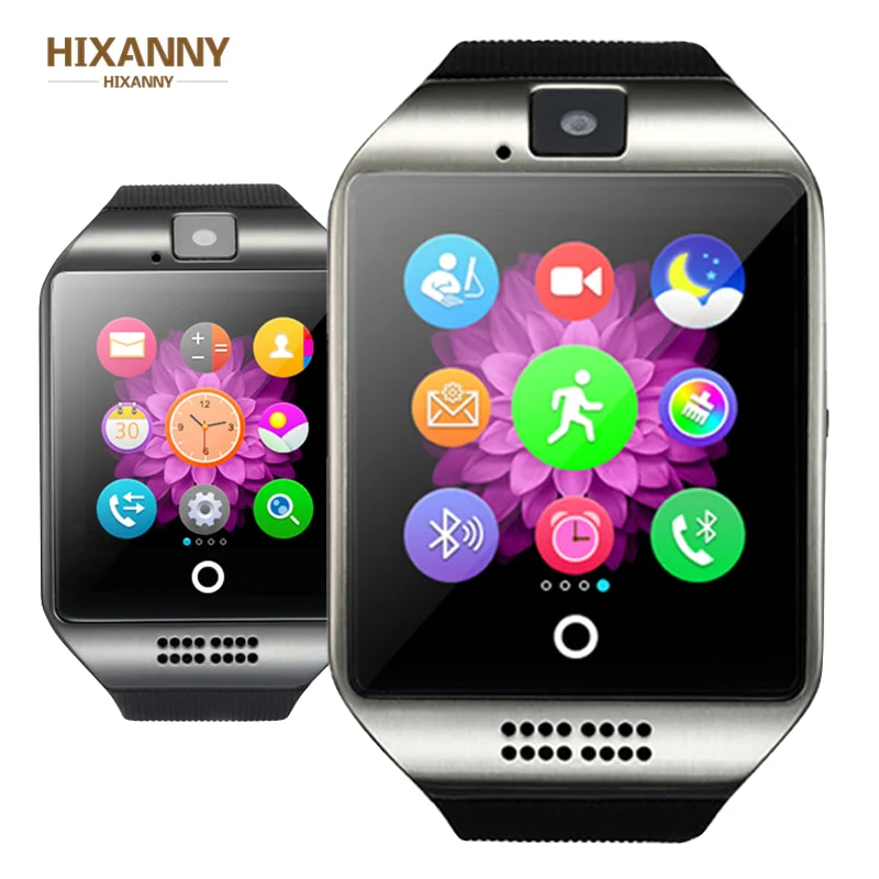 

HIXANNY Bluetooth Smart Uhr Q18 Mit Kamera Facebook Whatsapp Twitter Sync SMS Smartwatch Support SIM TF Karte For IOS Android