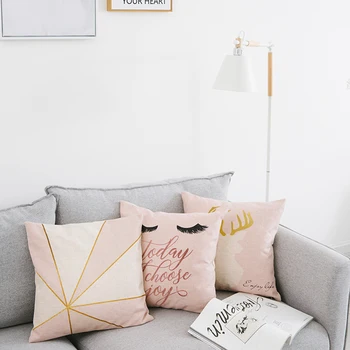 

Flamingo Pillow Cover Pink Cushion Cover Flamingo Geometric Deer Cotton Linen Home Decorective Cushion Case 43x43cm/53x53cm