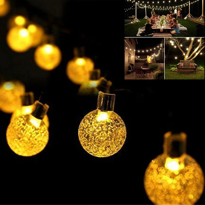 

30 LEDS Solar LED Lamp 6.5M Crystal Ball Power Christmas Fairy String Light Solar Garlands Garden Christmas Decor For Outdoor