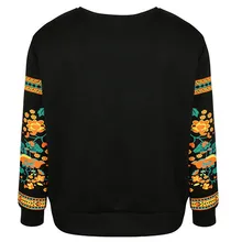 Feitong/Повседневное женская, в национальном стиле, спортивная одежда, толстовки с длинными рукавами и круглым вырезом, с принтом Блузка Топы пиджаки Женский Костюмы леди