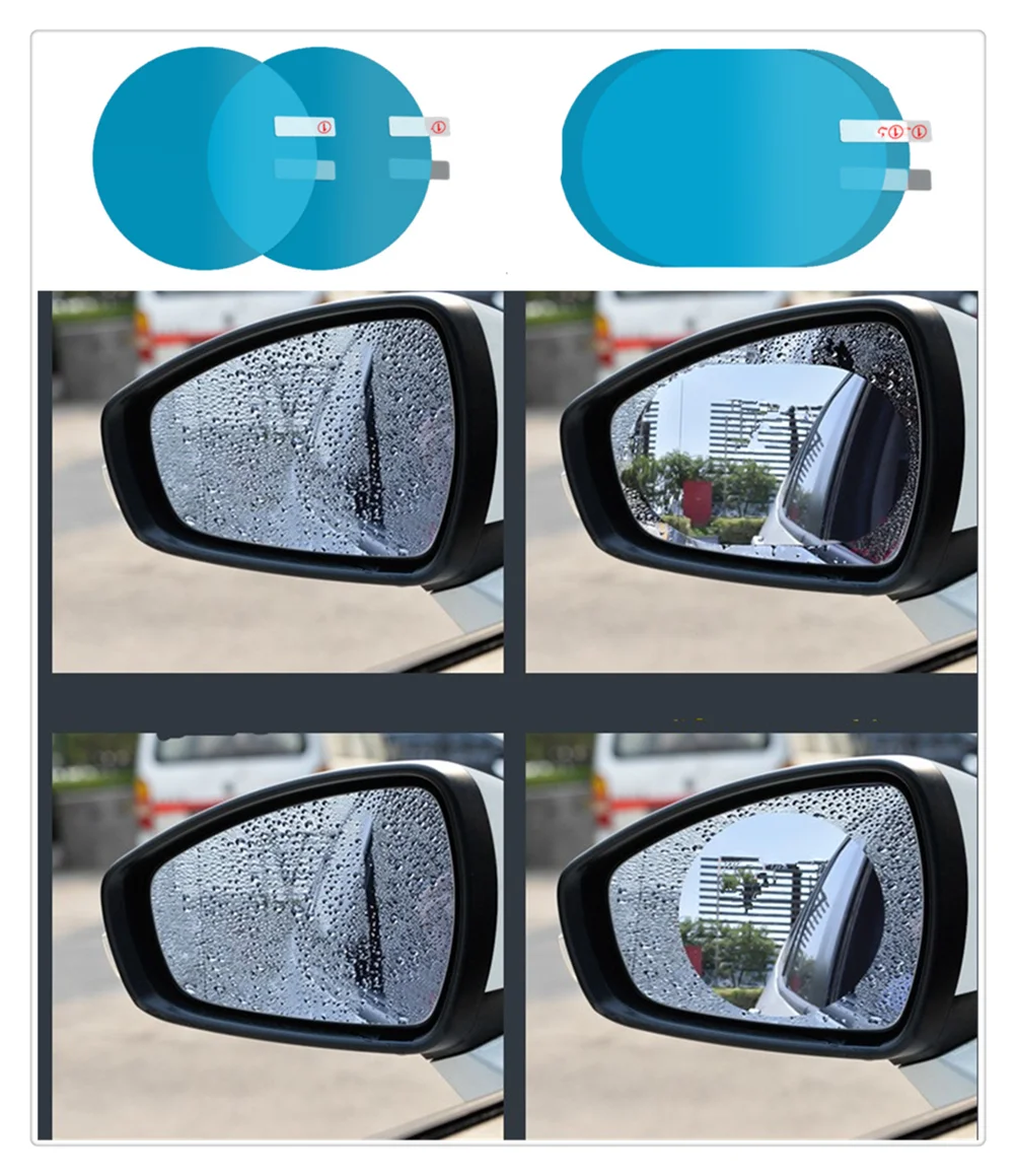 

2pcs rearview mirror rain film waterproof anti-fog sticker car shape for Ford Transit Ranger Mustang Ka Fusion Focus F-150