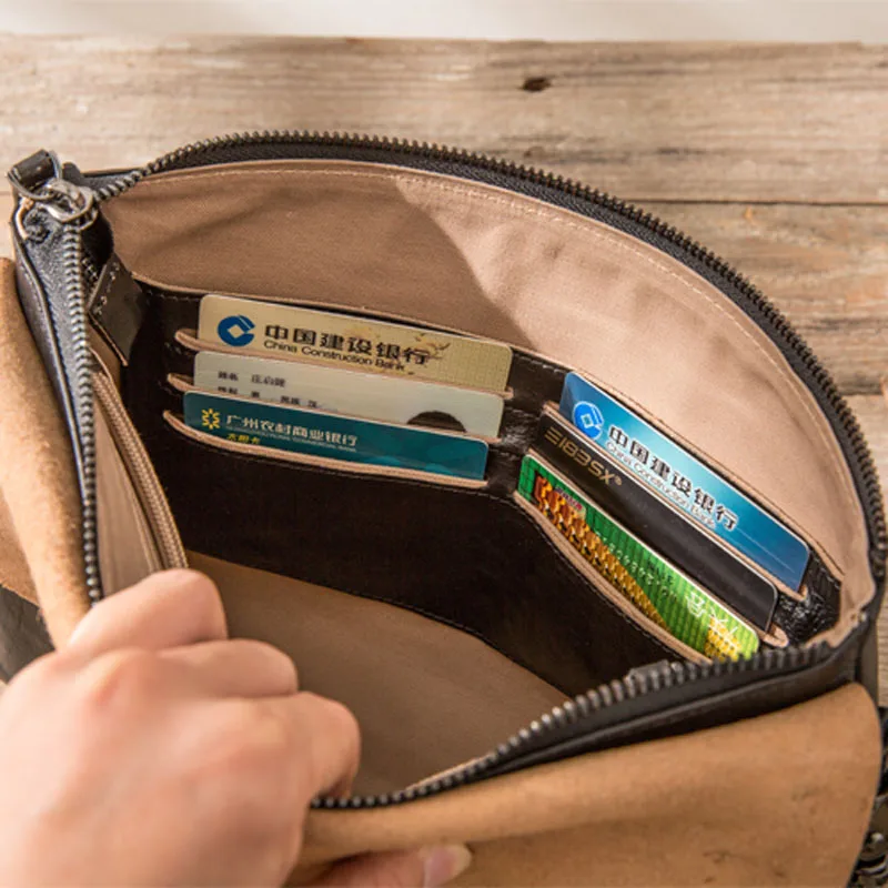 AETOO Genuine Leather Men Bag Casual Business Man Shoulder Crossbody bags Cowhide Large Capacity Travel Messenger bags New