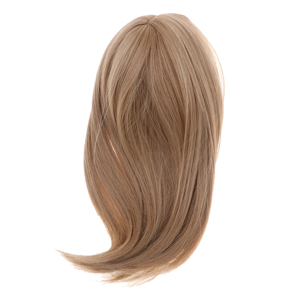 

1/4 BJD Doll Wig Long Straight Hair With Bangs For Dollfie Fashion Ball Jointed Dolls DIY Hairpiece Accessory Linen Color