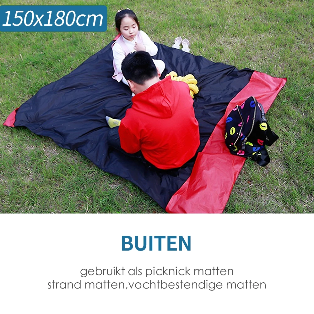 LOOZYKIT 1 قطعة 150*180 سنتيمتر التخييم حصيرة المحمولة رقيقة جدا للطي جيب للماء بطانية في الهواء الطلق سجادة للرحلات الرمال الشاطئ اليوغا حصيرة