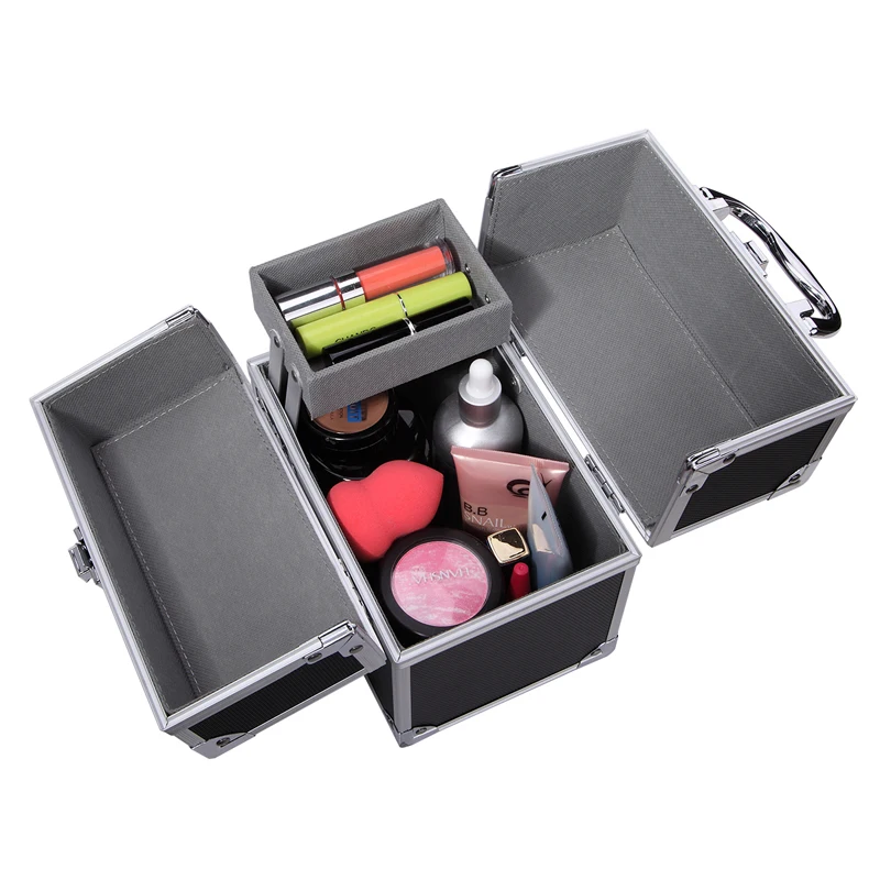 

Aluminium Hard Make Up Travel Storage Box Cosmetic Beauty Vanity Case Organiser