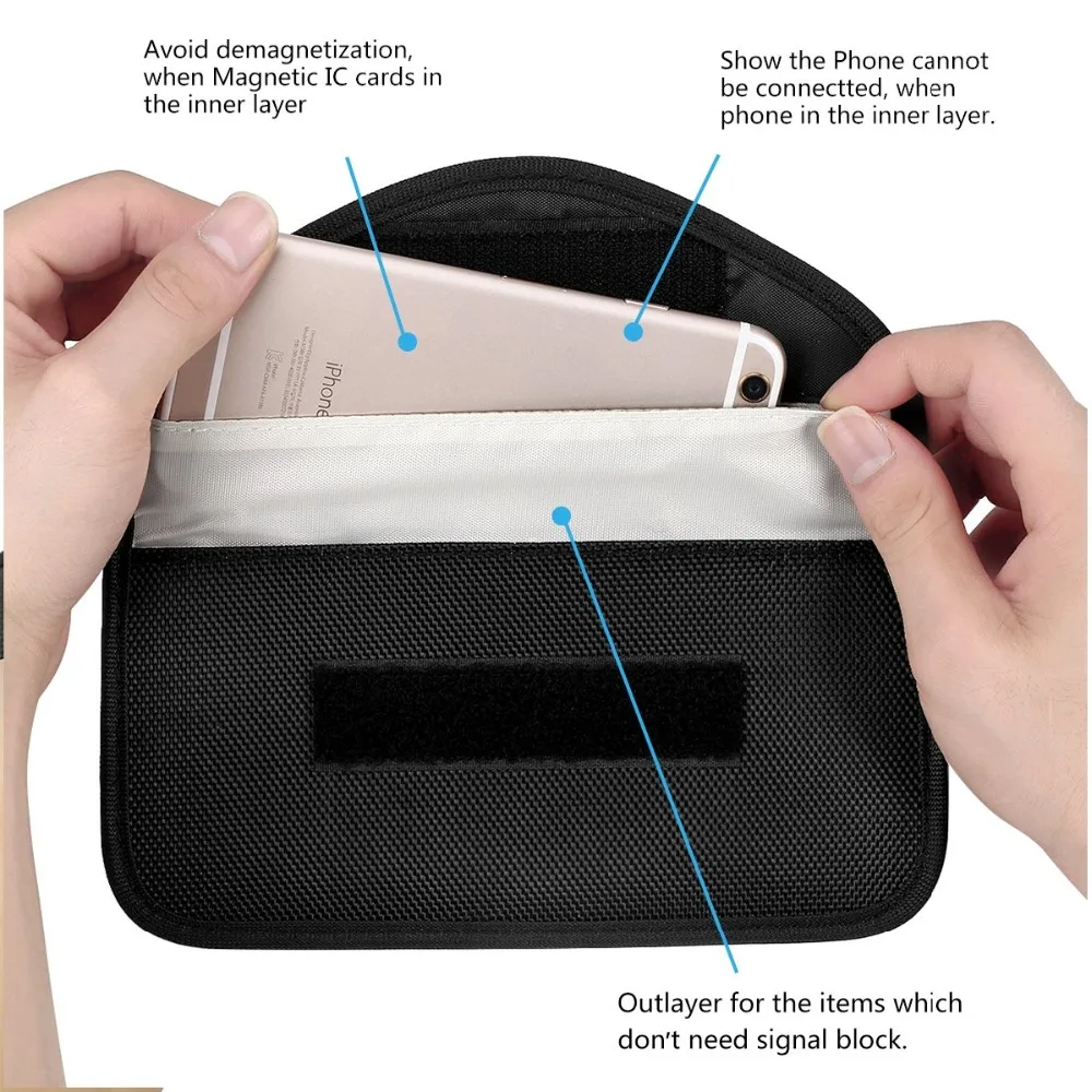 3 Size Signal Blocking Faraday Bag,Anti-Radiation,Anti-Hacking,Tracking, Spying for Cell Phones,GPS, RFID,Car Key FOB,EMF case 3 Size Signal Blocking Faraday Bag,Anti-Radiation,Anti-Hacking,Tracking, Spying for Cell Phones,GPS, RFID,Car Key FOB,EMF case