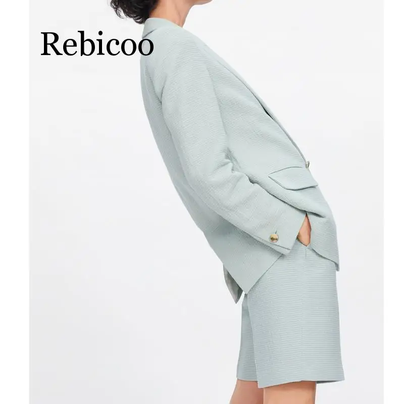 Solid color suit collar long sleeve double-breasted suit suit female jacket