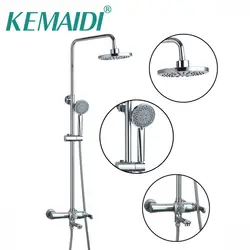 Kemaidi Chrome настенное крепление Ванная комната 8 "Осадки Насадки для душа + heldhead душа Установить ванна смесителя torneira