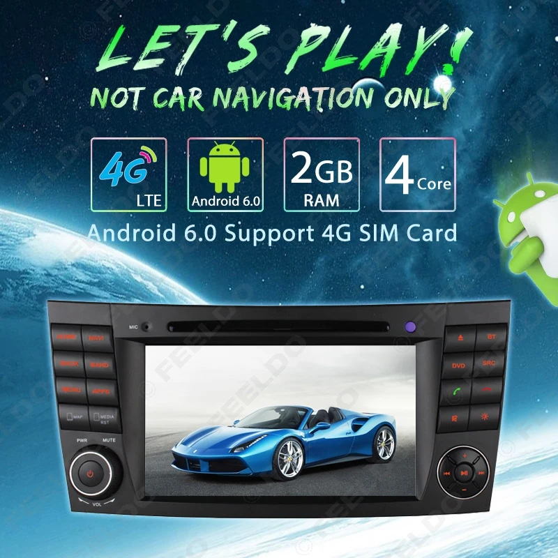 FEELDO 7 "Android 6,0 DDR3 2 г/16 г/4 г LTE 4 ядра автомобильный DVD gps радио штатная для Mercedes Benz E W211 E200/E220/E240/E270/E280