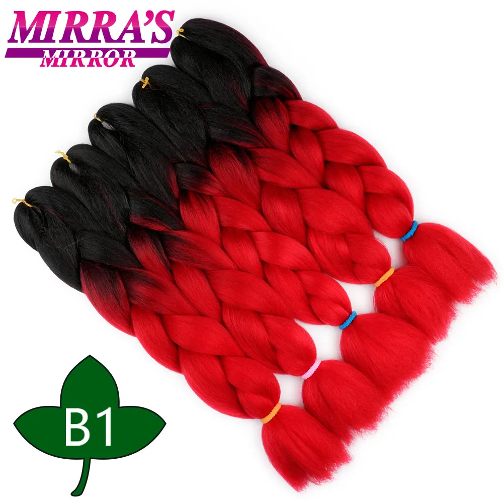 Mirra's Mirror зеркало Омбре плетение волос для наращивания пучки кос-жгутов синтетические крючком волосы для косичек красный синий зеленый два/три тона - Цвет: # 99J