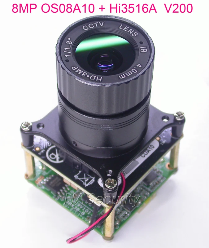 

8.0MP (4K /2K) H.265 IPC 1/1.8" OmniVision OS08A10 CMOS sensor +Hi3516A V200 IP CCTV camera PCB board module +LAN cable +CS LENs