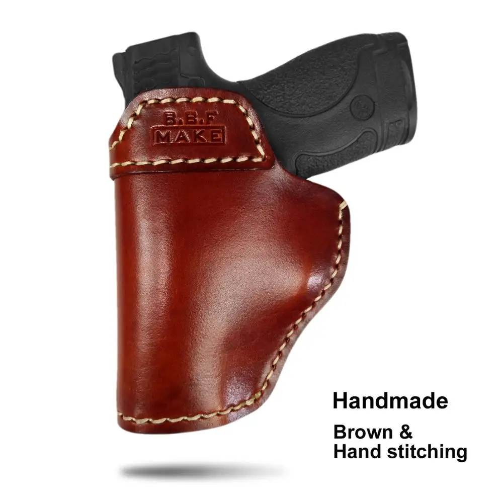 

B.B.F MAKE Gun Holster Leather Sheath For S&W M&P Shield - GLOCK 17 18 19 22 23 26 27 32 33 42 43 Springfield XDS IWB Holsters