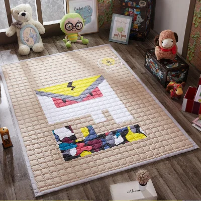 Хлопок, экологически чистый детский коврик для ползания, утолщенные детские складные коврики для детей, коврик для гостиной - Цвет: A
