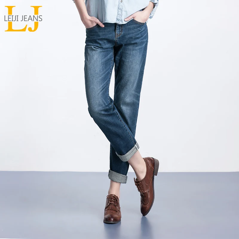 Женские джинсы бойфренды LEIJIJEANS, модные винтажные синие свободные эластичные джинсы полной длины, со средней посадкой, с эффектом потертости, большие размеры, весна|boyfriend fashion|jeans plusplus jeans | АлиЭкспресс