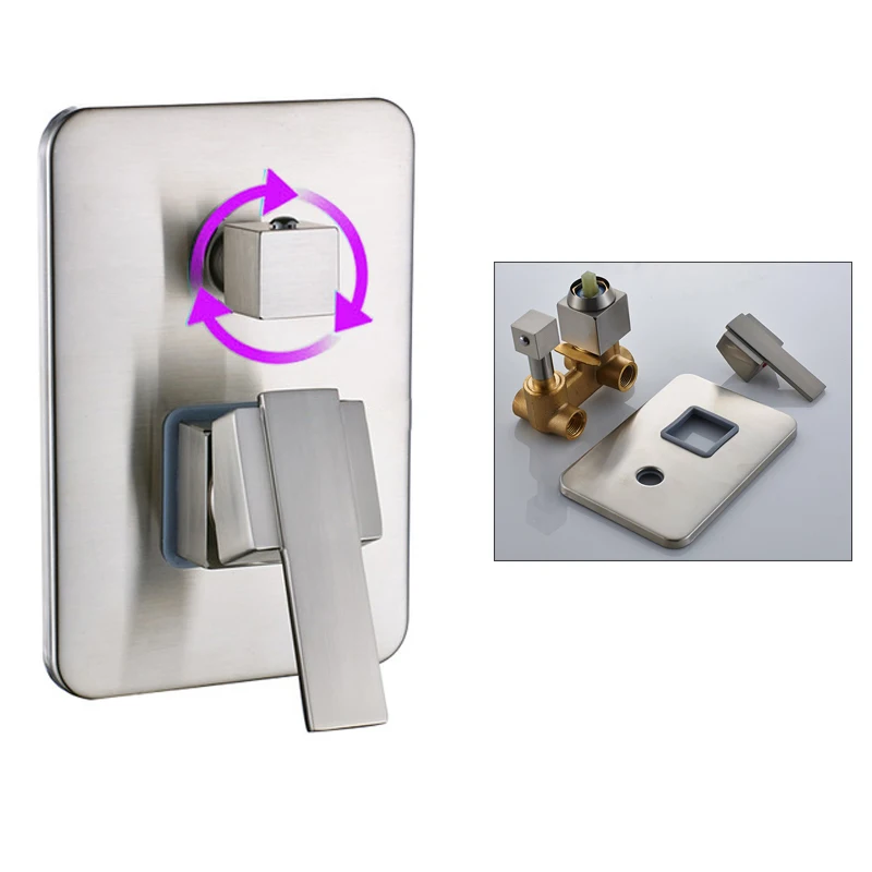 Brass Bathroom Hot Cold Bath Mixer Valve Wall Mounted Water Control Valve Single Lever Shower Control Handle 5-Colors