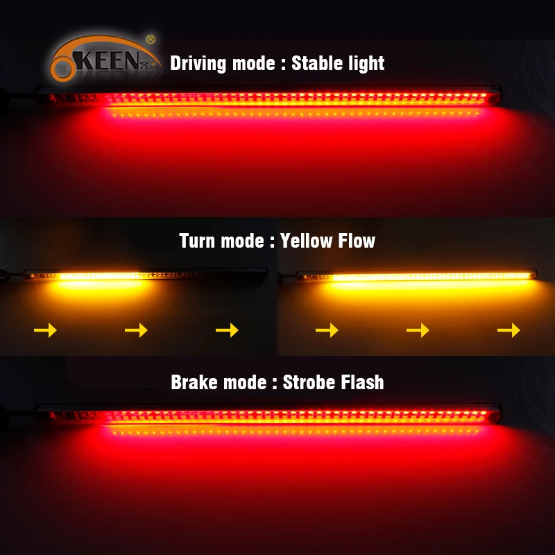 OKEEN, 22 см, 32 см, 42 см, Универсальный гибкий светодиодный светильник на переднюю решетку автомобиля Предупреждение ющий, аварийный, стробоскопический, светодиодный, красный, янтарный